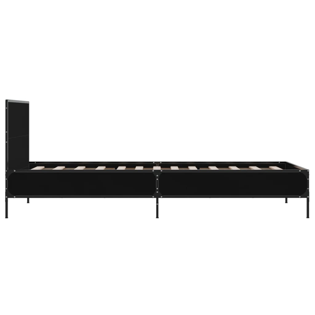 Bed Frame without Mattress Black 90x200 cm
